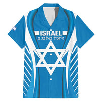 Custom Israel Football Family Matching Mermaid Dress and Hawaiian Shirt Come On Sky Blue and Whites