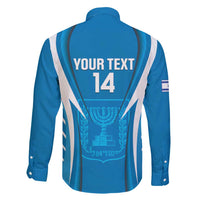 Custom Israel Football Family Matching Mermaid Dress and Hawaiian Shirt Come On Sky Blue and Whites