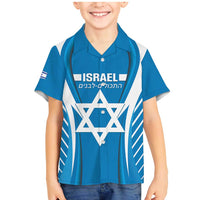 Custom Israel Football Family Matching Mermaid Dress and Hawaiian Shirt Come On Sky Blue and Whites