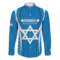 Custom Israel Football Family Matching Puletasi and Hawaiian Shirt Come On Sky Blue and Whites