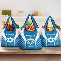 Custom Israel Football Grocery Bag Come On Sky Blue and Whites