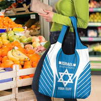 Custom Israel Football Grocery Bag Come On Sky Blue and Whites