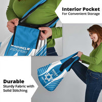 Custom Israel Football Grocery Bag Come On Sky Blue and Whites