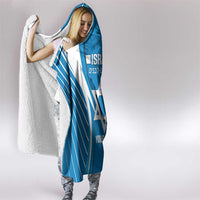 Custom Israel Football Hooded Blanket Come On Sky Blue and Whites