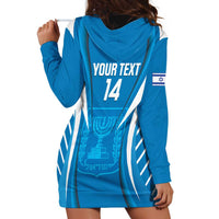 Custom Israel Football Hoodie Dress Come On Sky Blue and Whites
