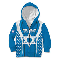 Custom Israel Football Kid Hoodie Come On Sky Blue and Whites