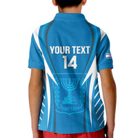 Custom Israel Football Kid Polo Shirt Come On Sky Blue and Whites