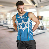 Custom Israel Football Men Tank Top Come On Sky Blue and Whites