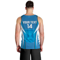 Custom Israel Football Men Tank Top Come On Sky Blue and Whites