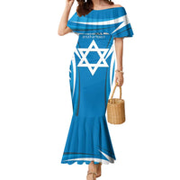Custom Israel Football Mermaid Dress Come On Sky Blue and Whites