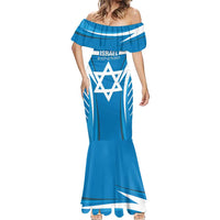 Custom Israel Football Mermaid Dress Come On Sky Blue and Whites