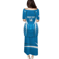 Custom Israel Football Puletasi Come On Sky Blue and Whites