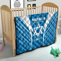 Custom Israel Football Quilt Come On Sky Blue and Whites