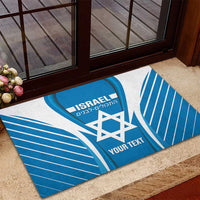 Custom Israel Football Rubber Doormat Come On Sky Blue and Whites