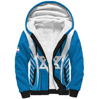 Custom Israel Football Sherpa Hoodie Come On Sky Blue and Whites