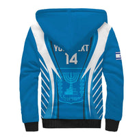 Custom Israel Football Sherpa Hoodie Come On Sky Blue and Whites