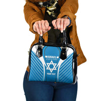 Custom Israel Football Shoulder Handbag Come On Sky Blue and Whites
