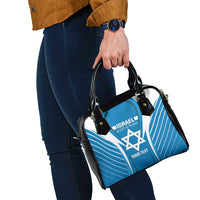 Custom Israel Football Shoulder Handbag Come On Sky Blue and Whites