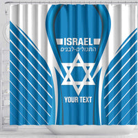 Custom Israel Football Shower Curtain Come On Sky Blue and Whites