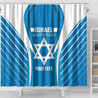 Custom Israel Football Shower Curtain Come On Sky Blue and Whites