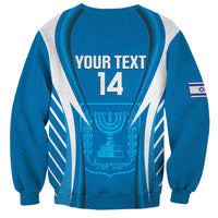 Custom Israel Football Sweatshirt Come On Sky Blue and Whites