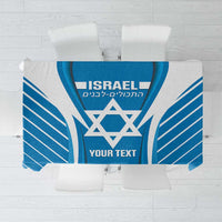 Custom Israel Football Tablecloth Come On Sky Blue and Whites
