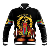 Custom Eritrea Martyrs' Day Baseball Jacket 20 June Shida Shoes With Candles - Black - Wonder Print Shop