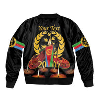 Custom Eritrea Martyrs' Day Bomber Jacket 20 June Shida Shoes With Candles - Black - Wonder Print Shop