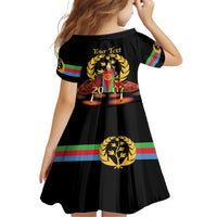 Custom Eritrea Martyrs' Day Family Matching Short Sleeve Bodycon Dress and Hawaiian Shirt 20 June Shida Shoes With Candles - Black - Wonder Print Shop