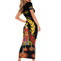 Custom Eritrea Martyrs' Day Family Matching Short Sleeve Bodycon Dress and Hawaiian Shirt 20 June Shida Shoes With Candles - Black - Wonder Print Shop