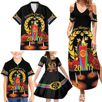 Custom Eritrea Martyrs' Day Family Matching Summer Maxi Dress and Hawaiian Shirt 20 June Shida Shoes With Candles - Black - Wonder Print Shop