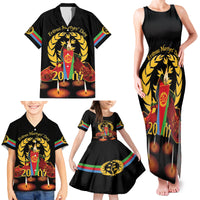 Custom Eritrea Martyrs' Day Family Matching Tank Maxi Dress and Hawaiian Shirt 20 June Shida Shoes With Candles - Black - Wonder Print Shop