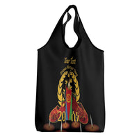 Custom Eritrea Martyrs' Day Grocery Bag 20 June Shida Shoes With Candles - Black