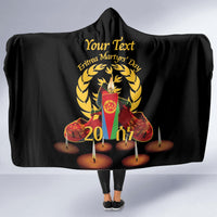 Custom Eritrea Martyrs' Day Hooded Blanket 20 June Shida Shoes With Candles - Black