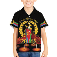 Custom Eritrea Martyrs' Day Kid Hawaiian Shirt 20 June Shida Shoes With Candles - Black - Wonder Print Shop