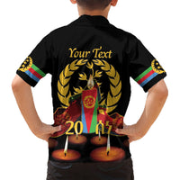 Custom Eritrea Martyrs' Day Kid Hawaiian Shirt 20 June Shida Shoes With Candles - Black - Wonder Print Shop
