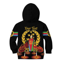 Custom Eritrea Martyrs' Day Kid Hoodie 20 June Shida Shoes With Candles - Black - Wonder Print Shop