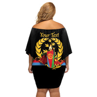 Custom Eritrea Martyrs' Day Off Shoulder Short Dress 20 June Shida Shoes With Candles - Black - Wonder Print Shop