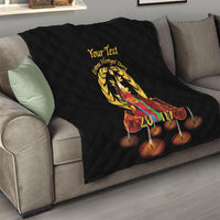 Custom Eritrea Martyrs' Day Quilt 20 June Shida Shoes With Candles - Black - Wonder Print Shop