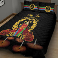 Custom Eritrea Martyrs' Day Quilt Bed Set 20 June Shida Shoes With Candles - Black - Wonder Print Shop