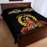 Custom Eritrea Martyrs' Day Quilt Bed Set 20 June Shida Shoes With Candles - Black - Wonder Print Shop