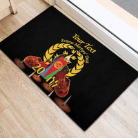 Custom Eritrea Martyrs' Day Rubber Doormat 20 June Shida Shoes With Candles - Black - Wonder Print Shop