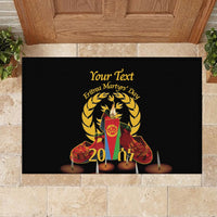 Custom Eritrea Martyrs' Day Rubber Doormat 20 June Shida Shoes With Candles - Black - Wonder Print Shop