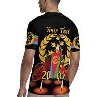 Custom Eritrea Martyrs' Day Rugby Jersey 20 June Shida Shoes With Candles - Black - Wonder Print Shop