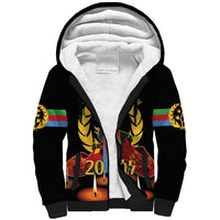 Custom Eritrea Martyrs' Day Sherpa Hoodie 20 June Shida Shoes With Candles - Black - Wonder Print Shop
