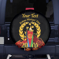 Custom Eritrea Martyrs' Day Spare Tire Cover 20 June Shida Shoes With Candles - Black - Wonder Print Shop