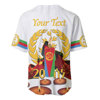 Custom Eritrea Martyrs' Day Baseball Jersey 20 June Shida Shoes With Candles - White - Wonder Print Shop