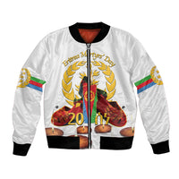 Custom Eritrea Martyrs' Day Bomber Jacket 20 June Shida Shoes With Candles - White - Wonder Print Shop