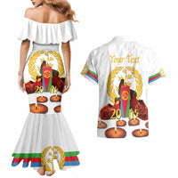 Custom Eritrea Martyrs' Day Couples Matching Mermaid Dress and Hawaiian Shirt 20 June Shida Shoes With Candles - White - Wonder Print Shop