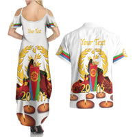 Custom Eritrea Martyrs' Day Couples Matching Summer Maxi Dress and Hawaiian Shirt 20 June Shida Shoes With Candles - White - Wonder Print Shop